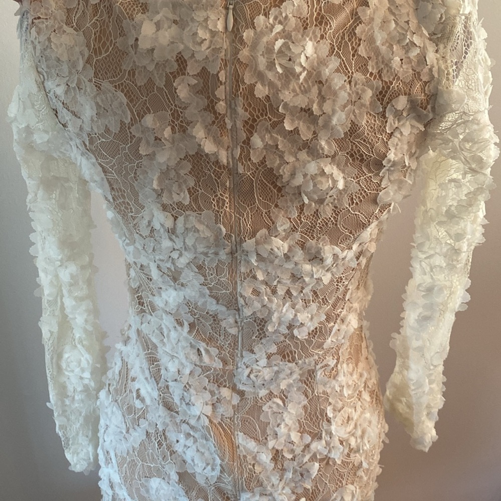 XSCAPE size 4 stunning lace dress tan lining - Picture 7 of 13